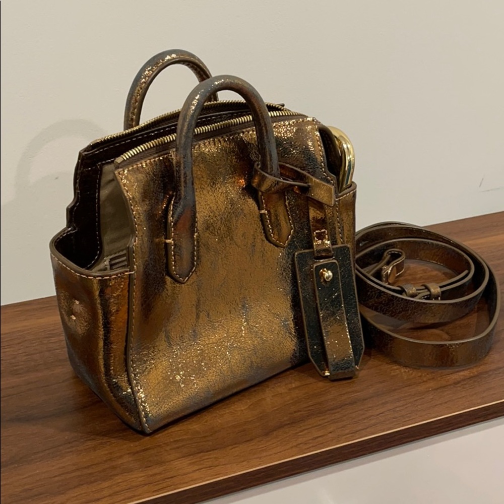 J.Crew Gold Leather Crossbody